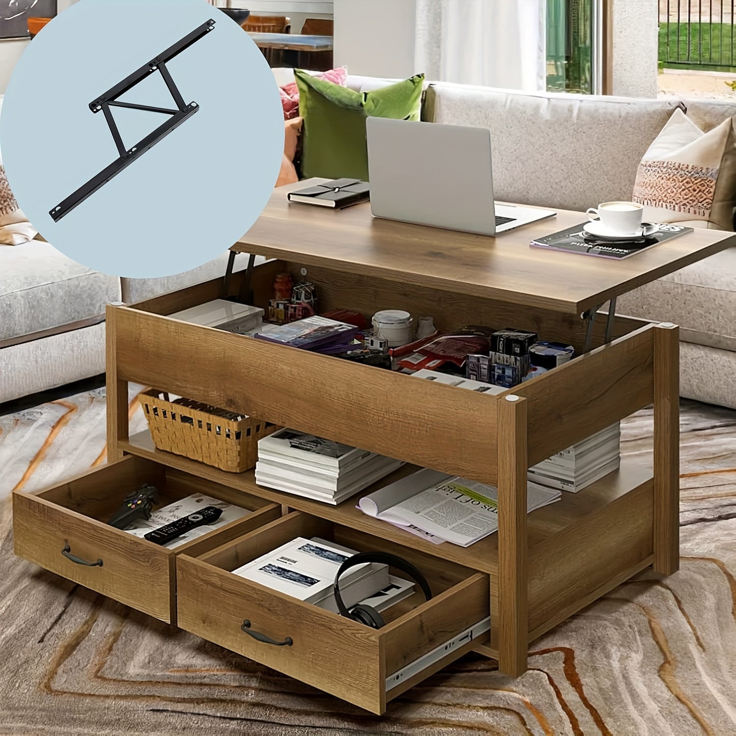 🔩 LiftUp Pro – 2er Set Tischlift-Mechanismus mit Federstütze für Couchtische & DIY-Projekte 🛠️✨